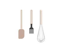 Mepal - Set Repostería 3 pzas (Raspador Grande + Brocha + Batidor Grande) Chef it - Set para Panaderos - Resistente al Calor - Apto para Lavavajillas - Utensilios de Cocina - Chalk