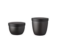 Mepal - Snackpot Duo Pack Ellipse - Práctico recipiente para almacenar y transportar alimentos - Apto para congelador - Apto para lavavajillas - Negro nórdico