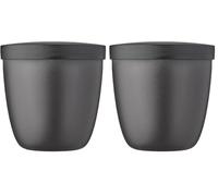 Mepal - Snackpot Ellipse - Recipiente para Alimentos para guardar y Transportar Aperitivos - Apto para Congelador, Microondas y Lavavajillas - 500 ml - Nordic Black (Paquete de 2)