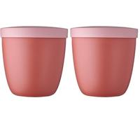 Mepal - Snackpot Ellipse - Recipiente para Alimentos para guardar y Transportar Aperitivos - Apto para Congelador, Microondas y Lavavajillas - 500 ml - Vivid Mauve (Paquete de 2)