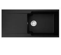 Mepamsa 114.0506.722 - Fregadero Kite 100.50 1 Cubeta XL + Escurridor Sobre Encimera 60 cm Negro