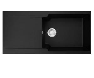 Mepamsa 114.0506.722 - Fregadero Kite 100.50 1 Cubeta XL + Escurridor Sobre Encimera 60 cm Negro
