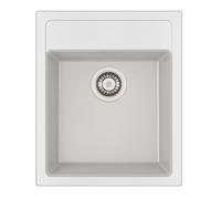 Mepamsa 7612986343304 - Fregadero Cubo 43.53 Cubeta Individual Bajo Encimera 45 cm Resina Blanca