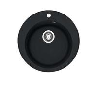 Mepamsa Arco 50 Negro - Fregadero 1 Cubeta Redonda 50 Cm Encastrado Mueble 45 Cm