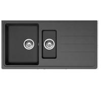 Mepamsa Janus 9750 - Fregadero negro reversible 1 cubeta y 1 escurridor