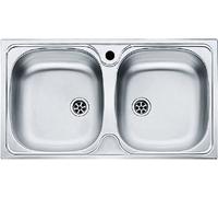Mepamsa Lineal 7843 Inox - Fregadero 2 Cubetas Sobre Encimera Mueble de 80 Cm