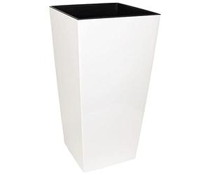 MePla - Maceta alta Finezia - Maceta resistente a la intemperie - Maceta - Maceta - 30x30cm/H 57cm - Blanco