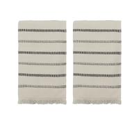 Meraki Set de 2 toallas True Blanco roto-negro. 50x100 cm