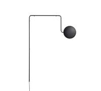 Woud Lámpara de pared Mercury Metal pintado negro
