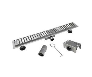 Mereo: Canal de desagüe – Canal de acero inoxidable con rejilla Strip, 800x70 mm, modelo CZ122