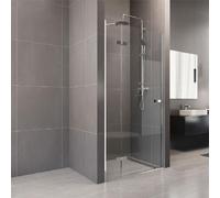 Mereo Novea - Puerta de ducha de 900x2000 mm, para montaje en la parte izquierda, acabado cromado/vidrio transparente, modelo CK10211ZL