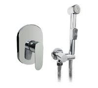 Mereo Viana: Batería para bidé empotrada, con ducha y cuerpo, cromada, modelo CBE60105BS
