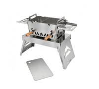 MERIGLARE Barbacoa con Mesa Almacenamiento | Compacta, Barbacoa Portátil Acero Inoxidable, smontable, Parrilla Plegable, para Camping, Picnic, S