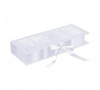 MERIGLARE Caja para Embalaje Festivo Moderna Caja para Regalos Caja Organizadora Rectangular de Flores Recipiente Hecho en Cartón Ligero con Impresión, Blanco, 43.5 15.3 6.8CM
