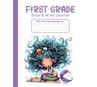 Mermaid Primary Journal: K-2 Draw and Write Composition Notebook: 124 Pages of Dashed Handwriting Lines Practice with Picture Box - The Magical Sparkle Collection (Purple Edition)