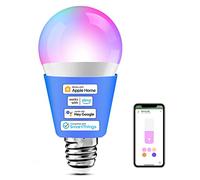 meross Bombilla Inteligente Compatible con Alexa y Apple HomeKit, 1 Pieza | Bombilla LED E27 RGBWW, Google Home y SmartThings, Control por Voz, Luces Navidad Interior, Lampara Techo, 2700-6500K
