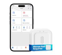 Meross Detector de Agua Inteligente | Requiere Hub | Detector de Fugas de Agua IP66 y 100 dB | Smart Detector de Agua para cocinas, baños, sótanos | Compatible con Apple Home, Alexa y Google | 2,4GHz
