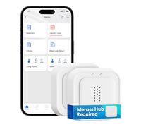 Meross Detector de Agua Inteligente | Requiere Hub | Detector de Fugas de Agua IP66 y 100 dB | Smart Detector de Agua para cocinas, baños, sótanos | Compatible con Apple Home, Alexa y Google | 2,4GHz