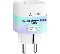 Meross Enchufe Inteligente Matter con Consumo de Energía, WiFi Enchufe con Matter Simple Setup(MSS), Mide Producción de Paneles Solares Fotovoltaicos, Compatible con Alexa, Apple Home y Google Home