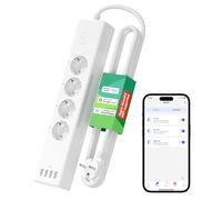 Meross Enchufes Inteligente Regleta WiFi 4 USB Protección Sobrecarga | 4 enchufes controlables por separado | Control por voz, sin suscripción | Compatible Alexa, Google | Temporizador integrado