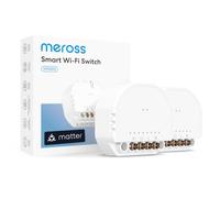 Meross Interruptor Inteligente Matter, 2 Piezas - Cable Neutro Requerido | Control de Luz y Monitoreo Consumo Eléctrico, Compatible con Apple HomeKit, Alexa, Google Home y Home Assistant