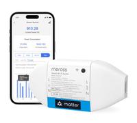 Meross Interruptor Inteligente Matter con Consumo de Energía, Control Voz | Interruptor WiFi con Control Remoto, Compatible con Alexa, Home Assistant y Google Home, Matter Simple Setup (MSS), 16 A