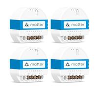 Meross Interruptor Inteligente Matter MSS815, 4 Piezas | Cable Neutro Requerido | Control de Luz y Monitoreo Consumo Eléctrico | Configuración Rápida | Compatible con Apple Home, Alexa y Google Home