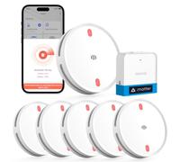 Meross Matter Detector de humo Conectado con Hub, alarma de incendio, 6 kit | WiFi Smoke Alarm, Notificaciones mediante App, Luz LED roja de evacuación, Alexa, Apple Home, Home Assistant, EN14604