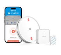 Meross Matter Detector de Humo Conectado con Hub MSH450, Alarma Incendio Inteligente WiFi con notificación App, Compatible Apple Home y Home Assistant, Certificado EN14604, 1 Pieza