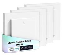 MEROSS MRS105MA-EU: Interruptor inteligente para persianas con conexión Wi-Fi (compatible con Matter) (pack de 4 unidades)
