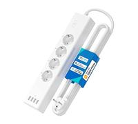 Meross Regleta Inteligente, Regleta WiFi 16A con 4 Tomas y 4 USB, Compatible con Apple HomeKit, Alexa, y Google Home, Control de Voz y Control por App, Temporizador