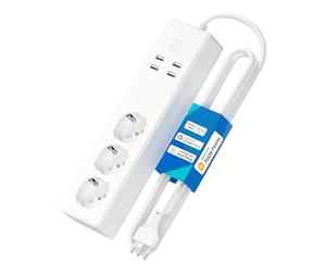 Meross Regleta Italiana con HomeKit Inteligente 16A Smart WiFi con 3 Schuko 4 Puertos USB, protección contra sobrecarga, Compatible con HomeKit, Alexa, Google Home, SmartThings