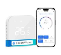 Meross Termostato Calefaccion WiFi para Calderas Termostato WiFi con Alexa | Empotrado en pared Compatible con Alexa, Google Home, y SmartThings, Para Calefacción por Suelo Radiante Agua, Blanco