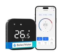 Meross Termostato Calefaccion WiFi, Termostato WiFi Caldera con Alexa Negro | Para Calefacción por Suelo Radiante Agua, Empotrado en Pared Compatible con Alexa, Google Home, y SmartThings