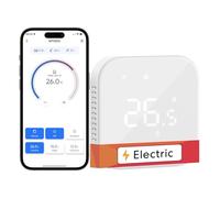 Meross Termostato Inteligente Calefacción Suelo Radiante Eléctrico | 16A & 2,4GHz WiFi, Programación, Detección de Ventana Abierta & Control Remoto, Compatible con Alexa y Google Home