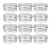 MERRYHAPY 18 Latas Redondas de Aluminio Tapa Roscada para Bálsamos y Especias, Superficie Lisa y Liviana, Envases Pequeños para Almacenamiento y Viaje