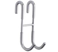 MERRYHAPY Gancho para Toalla de Ducha Colgador Doble Tipo S de Acero Inoxidable Plata Ahorro de Espacio y Accesorios Colgantes para Baño para Puerta de Mampara