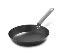 Merten & Storck Carbon Steel Sartén 26 cm de Acero al Carbono, Parrilla, Mango con Chapa de Hierro, Apta para Cocina de Inducción y Horno, Color Negro