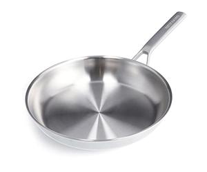 Merten & Storck Tri-Ply Sartén de inducción de tres capas de acero inoxidable de 30 cm, multicapa, apta para horno y lavavajillas, plata