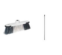 Mery 0731.01 Escoba antigolpes, Gris/Negro, 28.5x7.5x19.5 cm & 0531.22 Palo metálico plastificado, Metal, Gris, 2x2x140 cm