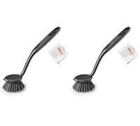 Mery - Cepillo de Cocina Multifuncional, Mango Ergonómico Soft-Touch, Limpiador de Superficies Antiadhesivas, No Raya, Rascador Integrado para Restos Incrustados, Color Gris Oscuro, Medidas 27x6x3.8cm