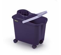 Mery | Cubo para Fregona | Cubo con Ruedas Giratorias | Cubo con Escurridor Amplio | Resistencia Óptima | 14 Litros | Morado | Medidas: 39Lx25,5Wx36,5H cm