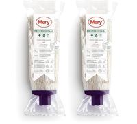 Mery | Fregona de Algodón Profesional | Súper Absorbente | Cabezal Extragrande | Resistente | Crudo | Medidas: 25 cm 11x7x35 cm (Paquete de 2)