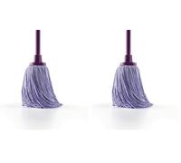 Mery | Fregona Microfibra | Fregona Super Absorbente | Cabezal Extragrande | No Deja Rastro | Fabricada en Cruz | Mayor Durabilidad | Rosca Universal | Color: Lila, 22 cm (Paquete de 2)