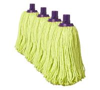 Mery | Fregona Microfibras 100% | Fregona Superabsorbente | Sin Rastro | Color Lima y Morado, 22 cm (Paquete de 4)