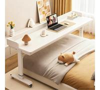 Mesa ajustable para cama con ruedas, carrito de escritorio para laptop, altura ajustable, estación de trabajo y mesa de comedor, escritorio médico rodante para ancianos(C,100x40x68cm/39.4x15.7x26.7")