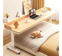 Mesa ajustable para cama con ruedas, carrito de escritorio para laptop, altura ajustable, estación de trabajo y mesa de comedor, escritorio médico rodante para ancianos(B,100x60x68cm/39.4x23.6x26.7")