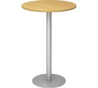 Mesa alta, Ø 800 mm 1116 mm de altura, armazón plateado