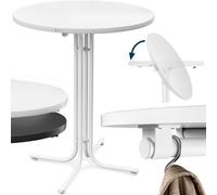 Mesa alta bar 110x80cm blanca redonda plegable