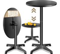 Mesa alta bar 2en1 negro 60cm diámetro plegable